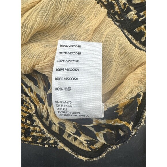 FREE PEOPLE Roma Leopard Print Ruffle Blouse Tie Back Blouse Top Size XS - Picture 9 of 11